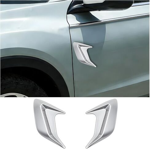 2PCS Car Hood Side Air Vent Trim Cover, Self-Adhesive Scratch-Proof Bonnet Air Vent Engine Hood Scoop Kit, Automotive Exterior Airflow Side Shark Gill Spoiler, Universal for Vehicles (Black) in Kuwait