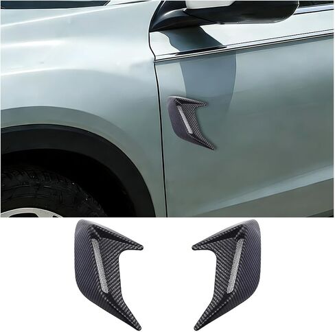 2PCS Car Hood Side Air Vent Trim Cover, Self-Adhesive Scratch-Proof Bonnet Air Vent Engine Hood Scoop Kit, Automotive Exterior Airflow Side Shark Gill Spoiler, Universal for Vehicles (Black) in Kuwait