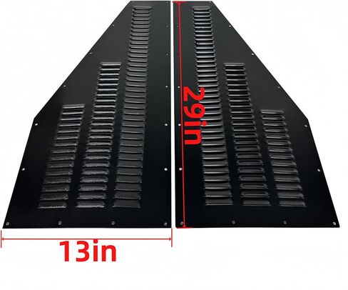 Pair of Aluminum Hood Louver Panels Set 29" x 13" Bolt On Vent Kit Cooling Replacement for Jeep XJ Cherokee 1984-2001 Left Right Black in Saudi Arabia