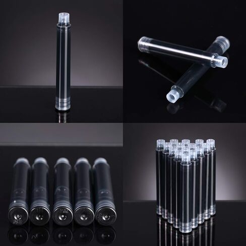 60 Pieces Fountain Pen Ink Pen Ink Cartridges Fountain Pen Refill Short Cartridges with 3.4 mm Bore Diameter for Calligraphy Pen and Fine Writing 2 x 0.28 Inch/ 5.1 x 0.7 cm (Black) in Kuwait
