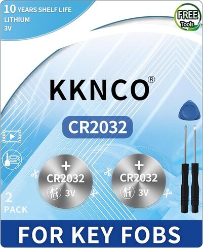 CR2032 Key Fob Battery Replacement,Fits AirTag, No Bitter Coating - Universal Fit, Compatible with Car Key Fobs Requiring CR2032 Batteries (2-Pack), Installation Guide and Tools Included in Kuwait