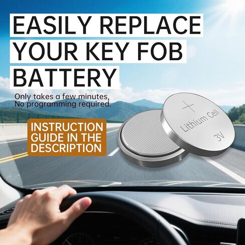 CR2032 Key Fob Battery Replacement,Fits AirTag, No Bitter Coating - Universal Fit, Compatible with Car Key Fobs Requiring CR2032 Batteries (2-Pack), Installation Guide and Tools Included in Kuwait