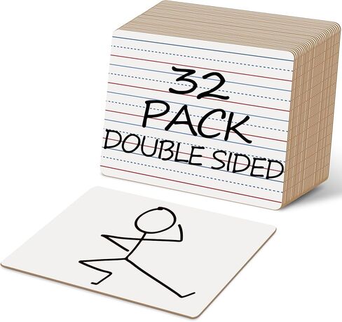 Dry Erase Boards, 32 Pack 9 x 12 Inch Mini Portable Practice White Boards, Double Sided Personal Small Whiteboards with Lines for Kids, Students, Teachers Classroom School Supplies in Saudi Arabia