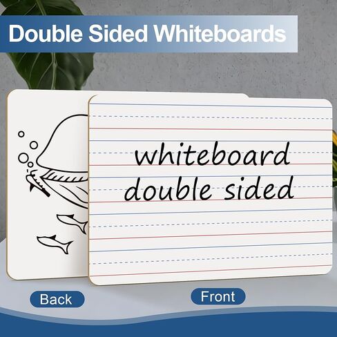 Dry Erase Boards, 32 Pack 9 x 12 Inch Mini Portable Practice White Boards, Double Sided Personal Small Whiteboards with Lines for Kids, Students, Teachers Classroom School Supplies in Saudi Arabia