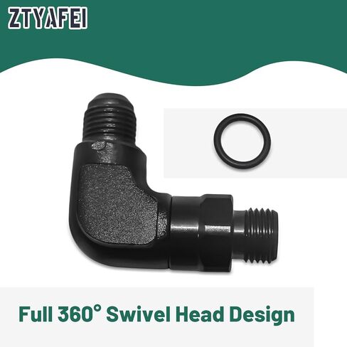 6AN ذكر مضيئة إلى -6AN ذكر ORB 90 درجة تركيب محول دوار - أسود بأكسيد الألومنيوم in Kuwait