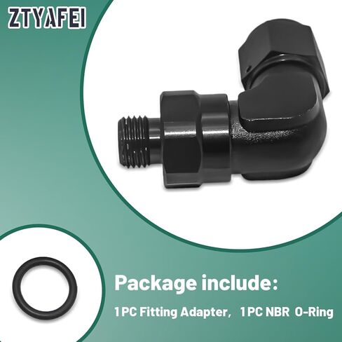 8AN أنثى مضيئة دوارة إلى 6AN ذكر ORB 90 درجة محول مناسب - أسود بأكسيد الألومنيوم لخطوط الوقود / الزيت in Kuwait