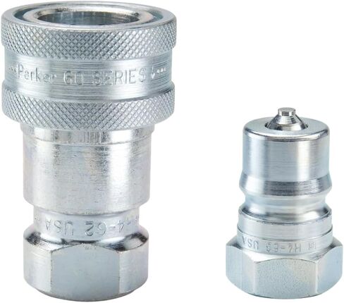 Parker H2-62 & H2-63 Series 60 Hydraulic Quick Coupler Set – ISO 7241-B Compliant Steel Couplers for 1/4″–3/8″ Line Size Hydraulic Lines, Heavy-Duty Fluid & Oil Systems (Male + Female Pair) in Kuwait