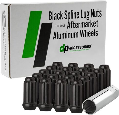 DPAccessories Lug Nuts Compatible with 2016-2026 Tesla Model X | Black OEM Style | for Factory Aluminum Wheels Only | Set of 20 Wheel Nuts | DTEMOX01F-BK/1 in Kuwait