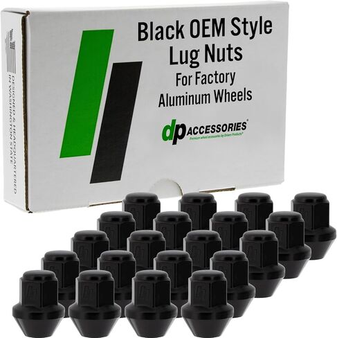DPAccessories Lug Nuts Compatible with 2005-2010 Chrysler 300 | Black OEM Style | for Factory Aluminum Wheels Only | Set of 20 Wheel Nuts | DCR30001F-BK/1 in Kuwait