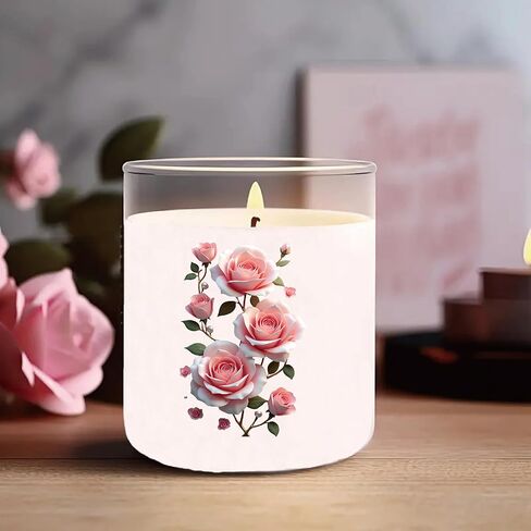 6 Pieces of Pink Rose UV DTF Transfer Stickers, Waterproof, Scratch Resistant, self-Adhesive, Suitable for Decorating Glass Cups, Ceramic Cups, Metal Cups, are DIY Decorations for Various Items. in Saudi Arabia