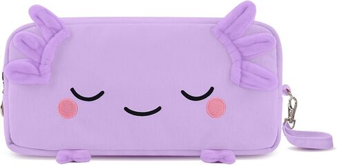 Axolotl Pencil Case, Pencil Case For Girls Kids, Salamander Pen Box For School, Large Capacity Pen Pouch,School Supplies Bag for Kids (Purple) in Saudi Arabia