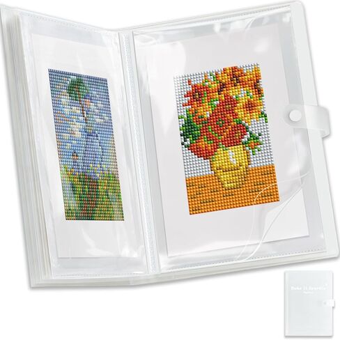 A5 Mini Diamond Art Storage Book, Mini Size Portfolio Folder for Diamond Art with 80 Clear Pocket Sleeves, Small Diamond Painting Artwork Organizer, Diamond Painting Accessories, 6x8 Inch in Saudi Arabia
