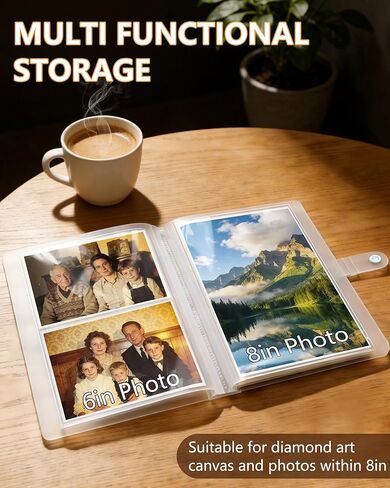 A5 Mini Diamond Art Storage Book, Mini Size Portfolio Folder for Diamond Art with 80 Clear Pocket Sleeves, Small Diamond Painting Artwork Organizer, Diamond Painting Accessories, 6x8 Inch in Saudi Arabia