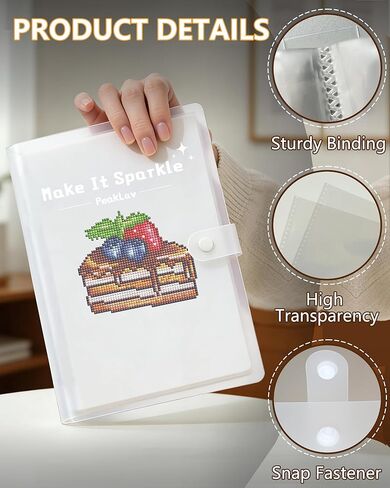 A5 Mini Diamond Art Storage Book, Mini Size Portfolio Folder for Diamond Art with 80 Clear Pocket Sleeves, Small Diamond Painting Artwork Organizer, Diamond Painting Accessories, 6x8 Inch in Saudi Arabia