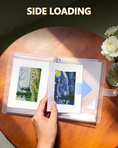 A5 Mini Diamond Art Storage Book, Mini Size Portfolio Folder for Diamond Art with 80 Clear Pocket Sleeves, Small Diamond Painting Artwork Organizer, Diamond Painting Accessories, 6x8 Inch in Saudi Arabia