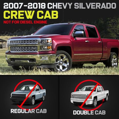 Binary Star Wheel to Wheel Running Boards for 07-18 Chevy Silverado/GMC Sierra 1500, 07-19 Chevy Silverado/GMC Sierra 2500HD 3500HD Crew Cab | 4-Step Truck Side Steps with Plastic Rear Step in Saudi Arabia