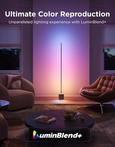 Govee Floor Lamp 3 with Luminblend+ Technology, 2100lm Standing Lamp, Work with Matter,1000K-10000K Modern Floor Lamps for Living Room, Bedroom, Office, Corner Lamp with Dynamic Scenes, DaySync in Kuwait