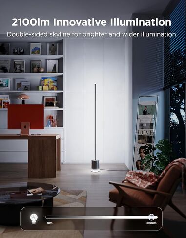 Govee Floor Lamp 3 with Luminblend+ Technology, 2100lm Standing Lamp, Work with Matter,1000K-10000K Modern Floor Lamps for Living Room, Bedroom, Office, Corner Lamp with Dynamic Scenes, DaySync in Kuwait