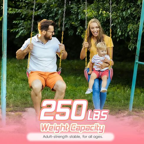 SEKKVY Swing Seats with 66" Heavy Duty Chains, Swing Set Accessories Replacement with Snap Hooks, Toddler Swings Supports 250 lbs for Outdoor Backyard Playground, Indoor Swing for Kids, Pink 1 Pack in Saudi Arabia