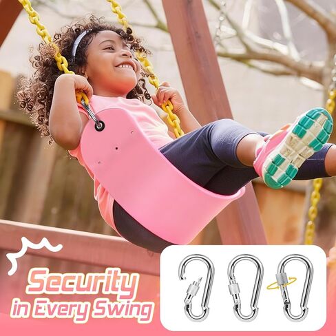 SEKKVY Swing Seats with 66" Heavy Duty Chains, Swing Set Accessories Replacement with Snap Hooks, Toddler Swings Supports 250 lbs for Outdoor Backyard Playground, Indoor Swing for Kids, Pink 1 Pack in Saudi Arabia