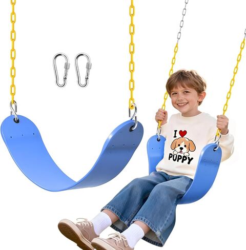 SEKKVY Swing Seats with 66" Heavy Duty Chains, Swing Set Accessories Replacement with Snap Hooks, Toddler Swings Supports 250 lbs for Outdoor Backyard Playground, Indoor Swing for Kids, Pink 1 Pack in Saudi Arabia