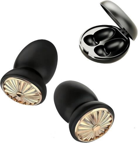 2026 airbag Type Noise reducing Silicone earplugs, Reusable earplugs for Sleep Noise Reduction, Music Concerts, Motorcycles, Travel and Hearing Protection 48dB -8 XS/S/M/L earplugs (Black Gold) in Saudi Arabia