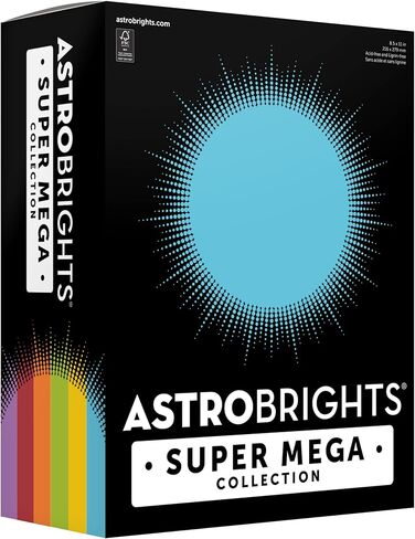 Astrobrights Super Mega Collection, Colored Cardstock, Classic Assortment, Expanded 6‑Colors, 396 Sheets, 65 lb./176 gsm, 8.5" x 11" - More Colors, Even More Sheets! (91492) in Kuwait