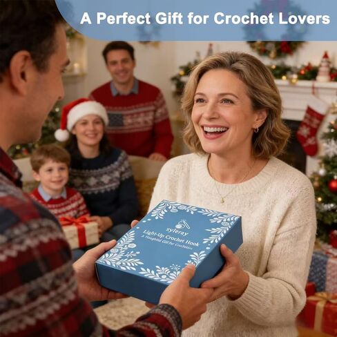 Light Up Crochet Hooks Set with Digital Stitch/Row Counter,18 Interchangeable Hooks (2.0–14.0 mm), Ergonomic Comfort Grip,Dual Light Modes with a Storage Case – A Perfect Gift for Crocheters in Kuwait