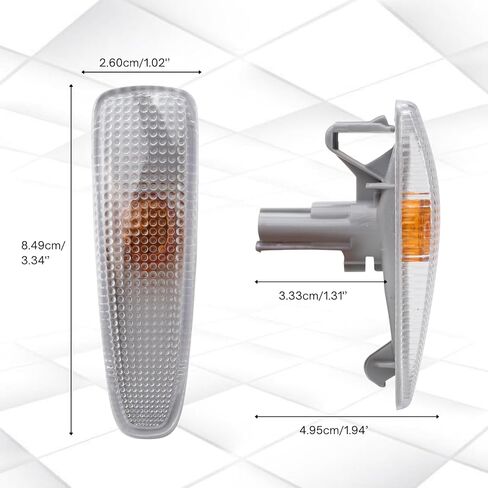 Car Side Marker Light Fender Repeater Turn Signal Lamp Indicator (2Pcs) Fit for Mitsubishi Lancer 2008-2015, Outlander Sport 2011-2015, RVR 2011-2015, ASX 2013-2015, Part Number 8351A047 in Kuwait