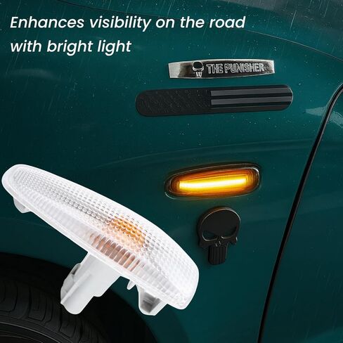 Car Side Marker Light Fender Repeater Turn Signal Lamp Indicator (2Pcs) Fit for Mitsubishi Lancer 2008-2015, Outlander Sport 2011-2015, RVR 2011-2015, ASX 2013-2015, Part Number 8351A047 in Kuwait