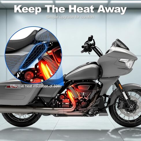 Mid Frame Air Deflector Heat Shields for Harley Harley Touring CVO Street/Road Glide 2023-2026, for 2024-2026 FLHX FLTRX FLTRXSTSE for 2025 Later FLHXU Black in Saudi Arabia