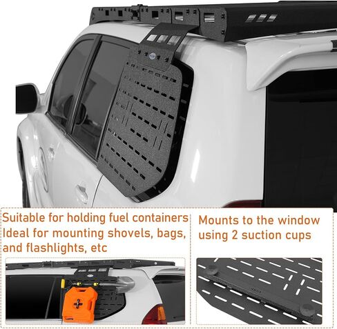 لوحات مولي للنافذة الخلفية من Hooke Road GX470 لسيارة Lexus GX470 2003-2009، تعمل فقط مع رفوف سقف طريق Hooke Road in Kuwait