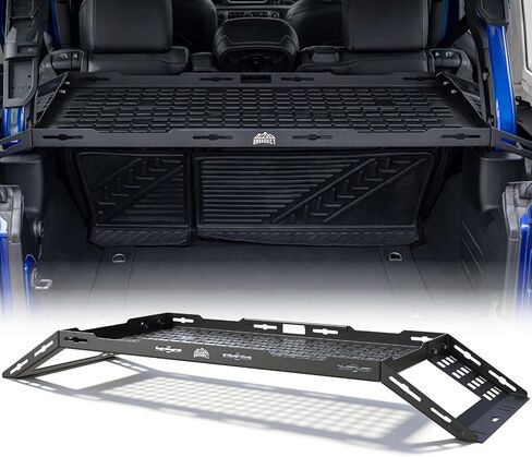 Rear Trunk Cargo Rack Basket Tray Fit for 2007-2026 Jeep Wrangler JK JL Unlimited 4 Door Hardtops, Interior Luggage Carrier Storage Shelf for Camping Trip Gear in Saudi Arabia