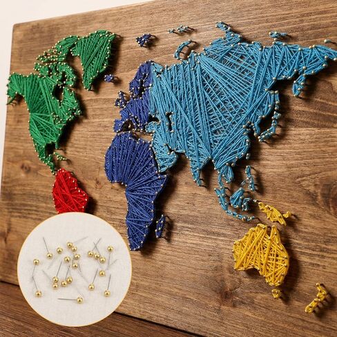 Xinjoduz 500 PCS Gold Push Pins, Metal Round Head Map Pins for Travel Small Maps Thumb Tacks Marking PushPins for Cork Board Bulletin Board Picture Photo Home Office School DIY Craft in Kuwait