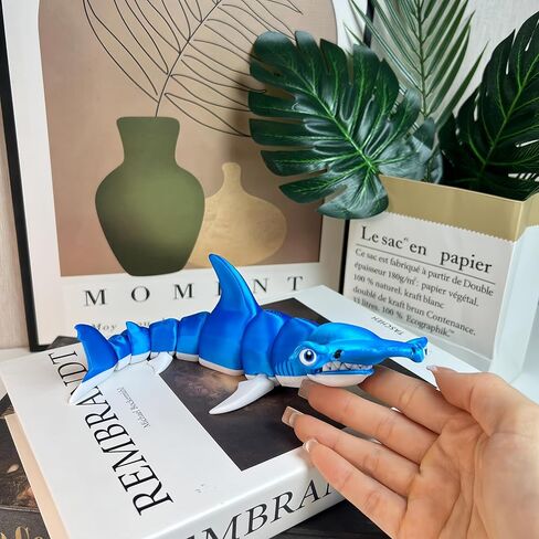 3D Printed Sea Animals - Articulated Hammerhead Shark Toys, Ocean Animals, Flexible Animals Toy Statue, Movable Joints, Desk Home Office Decor, Ideal Birthday in Kuwait