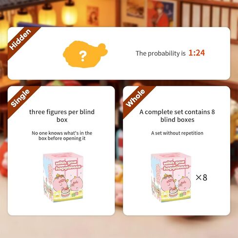 3 Pcs Izakaya Food Piggy Blind Box, Cute Food Themed Pig Desk Decor, Cute Pig Collectible Toys, Ornament Gift, Single Box in Kuwait