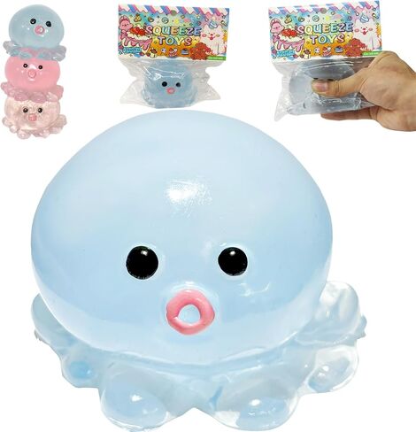 Crystal Sequin Octopus Taba Squishy – Cute Taba Stress Relief Toy, Kawaii Fidget Ball for Desk, Office & Gifts (Glitter Pink) in Saudi Arabia