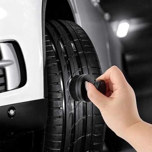 2 Pack Car Tire Shine Applicator, Vegan Tire Shine Applicator with Curved Brush Head Portable Car Tire Brush with Seal Cover Design for Vehicles Tire Shine Polish Wax and Car Wash in Saudi Arabia