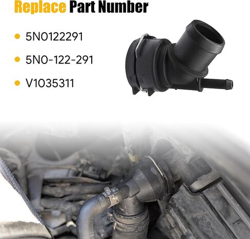 Upper Radiator Hose Pipe Fit for 2009-2018 VW Tiguan Limited 2.0L Volkswagen Engine Cooling-Upper Coupling Upper Radiator Coolant Hose Connector # 5N0122291 in Saudi Arabia