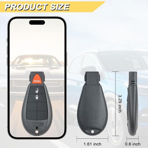 Vurkcy Key Fob Replacement for 2014-2020 Jeep Cherokee Car Keyless Entry Remote Control, GQ4-53T GQ453T, 3 Buttons in Kuwait