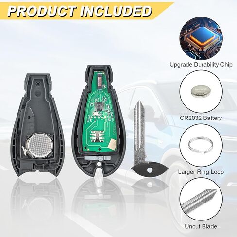 Vurkcy Key Fob Replacement for 2014-2020 Jeep Cherokee Car Keyless Entry Remote Control, GQ4-53T GQ453T, 3 Buttons in Kuwait