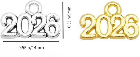 200 /150 قطعة من سحر عام التخرج 2026، فئة 2026 قلادات معدنية للشرابات والقلائد والأساور وصناعة المجوهرات اليدوية DIY، هدايا تذكارية للعام الأول in Kuwait