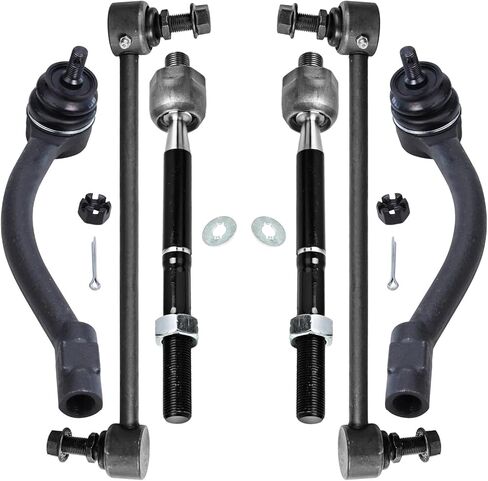 Detroit Axle - 6pc Front Tie Rods Kit for 2014-2019 Kia Soul 2015-2019 Soul EV, 2 Sway Bar Links 4 Inner Outer Tie Rod End Links 2016 2017 2018 Replacement in Kuwait