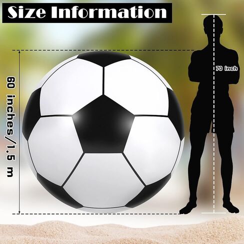 ELCOHO 60 Inch Inflatable Beach Ball Jumbo Inflatable Soccer Ball Pool Party Decoration Toy Beach Toy for Water Sports Games Party Supplies Family Gathering in Saudi Arabia