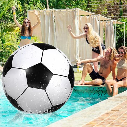 ELCOHO 60 Inch Inflatable Beach Ball Jumbo Inflatable Soccer Ball Pool Party Decoration Toy Beach Toy for Water Sports Games Party Supplies Family Gathering in Saudi Arabia