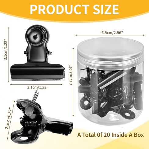 20 Pcs Black Push Pin Clips Heavy Duty Push Pins with Clips Thumb Tacks Clips Metal Cubicle Clips Board Pins No Holes for Bulletin Board Cork Board Photo Wall in Saudi Arabia