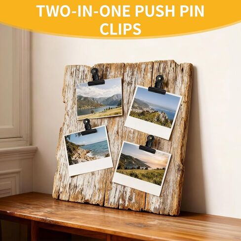 20 Pcs Black Push Pin Clips Heavy Duty Push Pins with Clips Thumb Tacks Clips Metal Cubicle Clips Board Pins No Holes for Bulletin Board Cork Board Photo Wall in Saudi Arabia