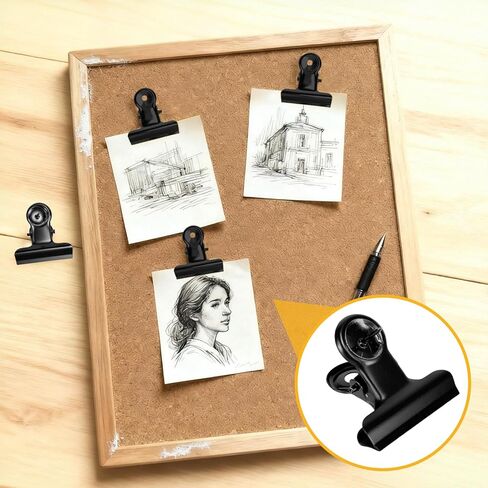 20 Pcs Black Push Pin Clips Heavy Duty Push Pins with Clips Thumb Tacks Clips Metal Cubicle Clips Board Pins No Holes for Bulletin Board Cork Board Photo Wall in Saudi Arabia