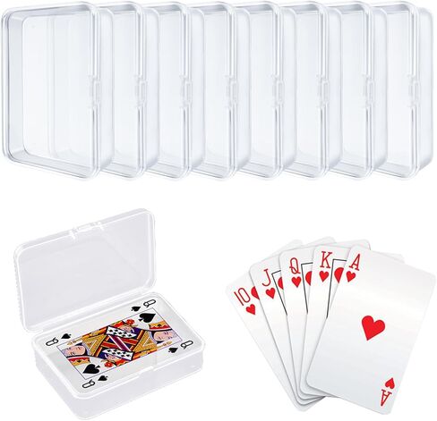 IOKUKI 8 Pcs Blank Playing Card Case, Clear Plastic Playing Game Card Storage Box Holder for Bank/Business/Game/PTCG Cards Not for Uno in Saudi Arabia