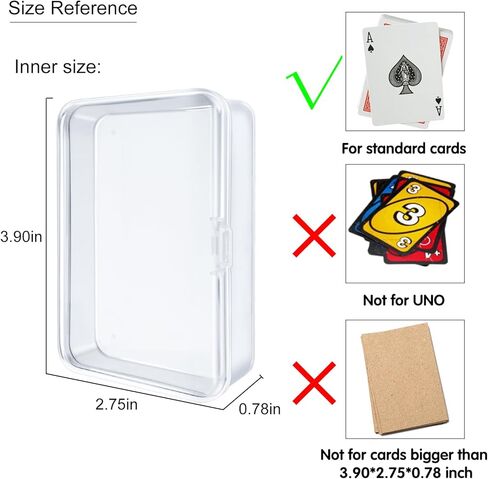 IOKUKI 8 Pcs Blank Playing Card Case, Clear Plastic Playing Game Card Storage Box Holder for Bank/Business/Game/PTCG Cards Not for Uno in Saudi Arabia